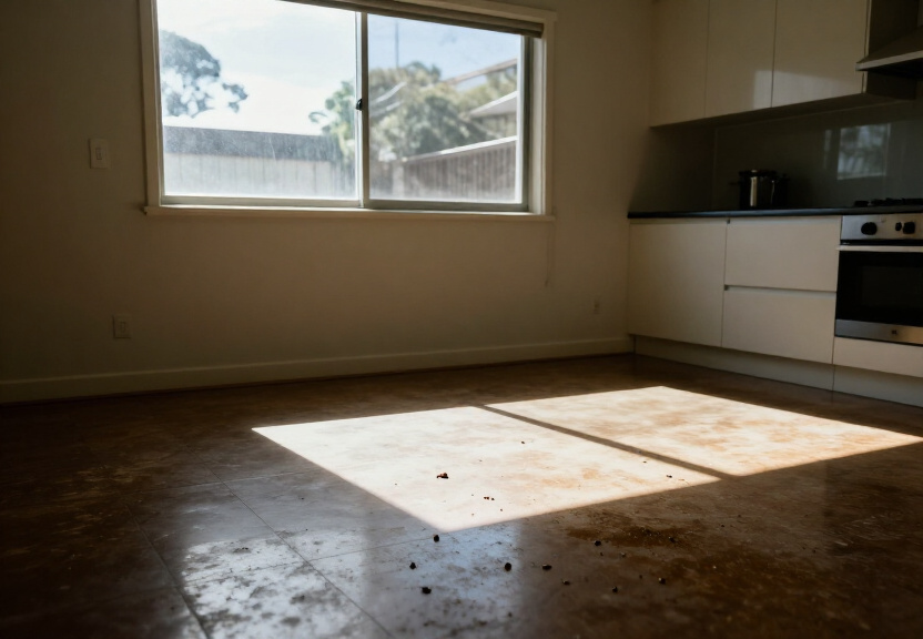 Bed bug infestation in an Enmore bedroom before treatment